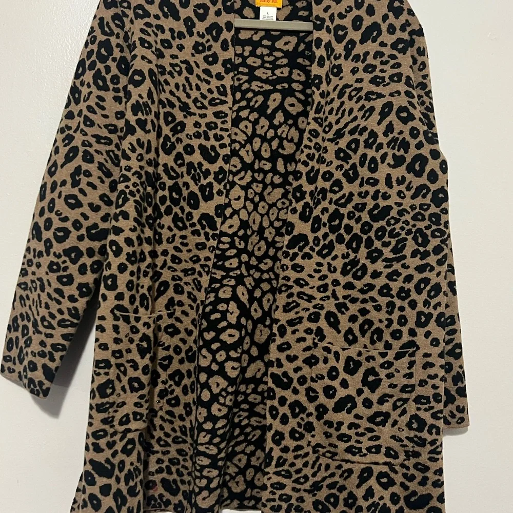 Ruby Rd. Animal Print Cardigan - Picture 1 of 3